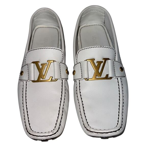 Louis Vuitton Men’s Monte Carlo White Leather Moccasin Loafers Size UK 7 USA 8 - Picture 5 of 16